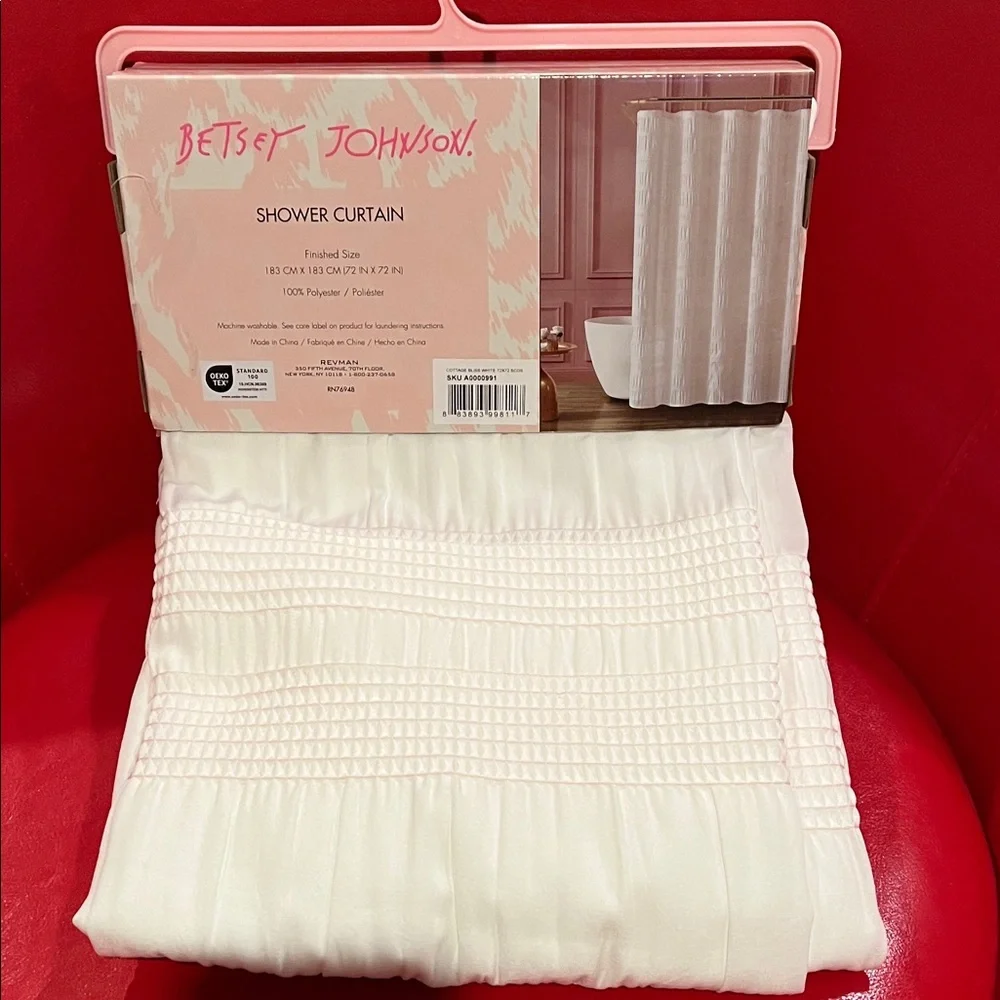 Betsey Johnson Cream Shower Curtain